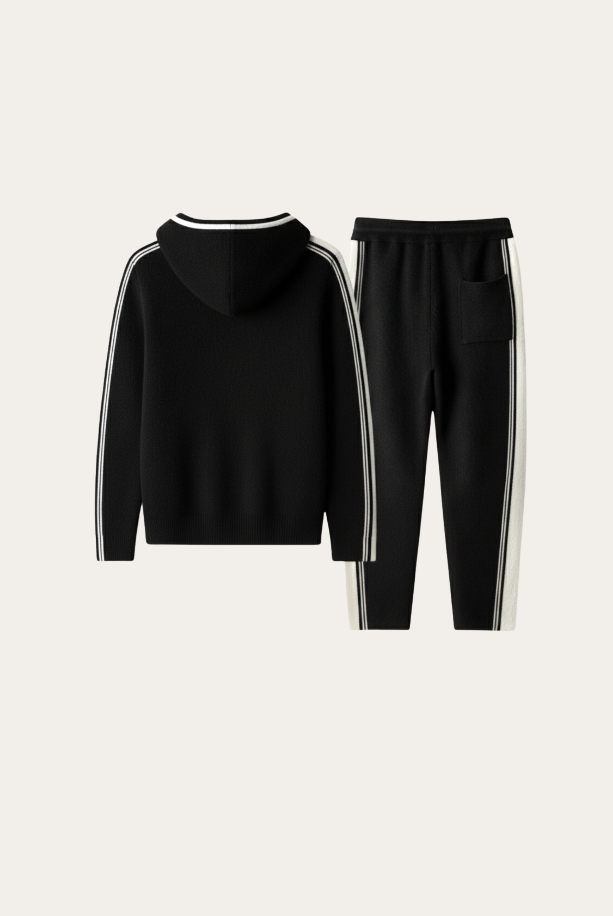 Black Merino Wool Tracksuit