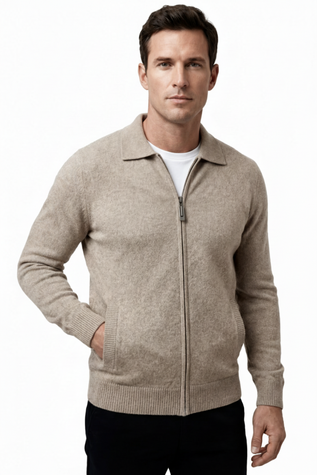 Camel Polo Cardigan
