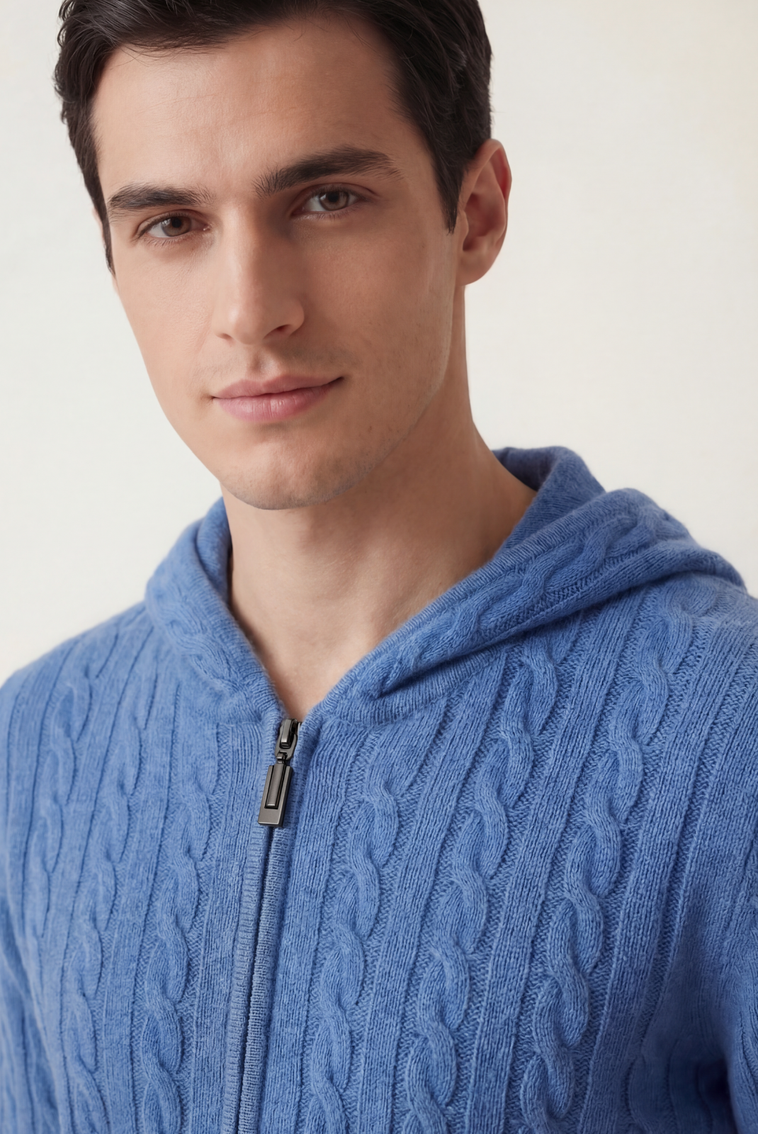 Blue Cashmere Zip Jacket