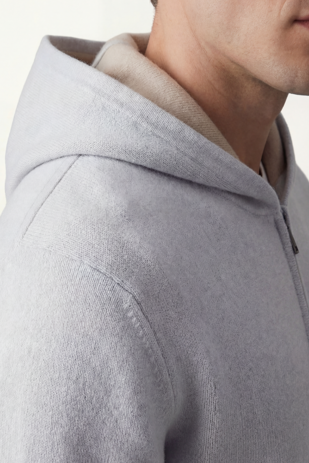 Silver Grey Cashmere Drape Cardigan