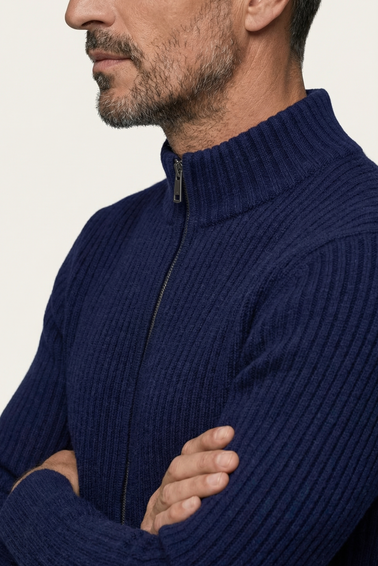 Marineblaue Donati-Strickjacke