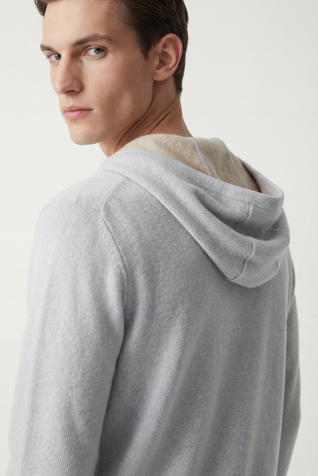 Silver Grey Cashmere Drape Cardigan