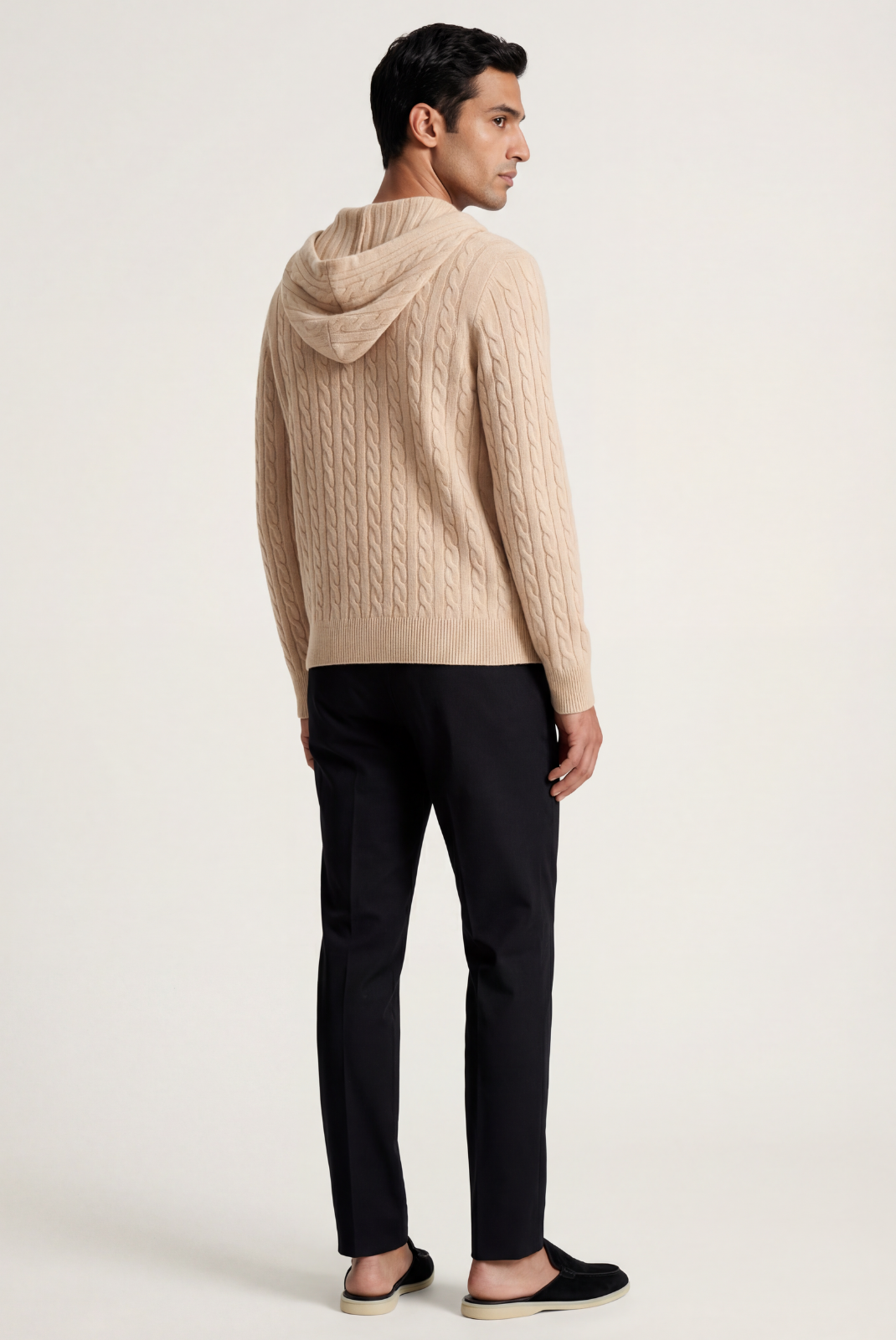 Beige Cashmere Zip Jacket