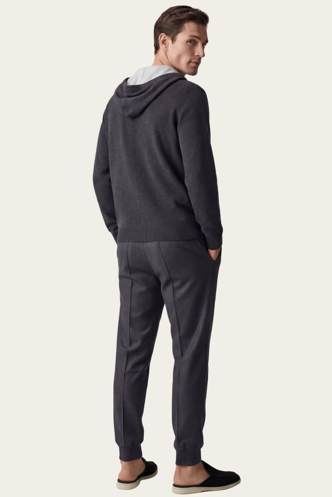 Suéter de Casimir de Caída Suave Gris Oscuro