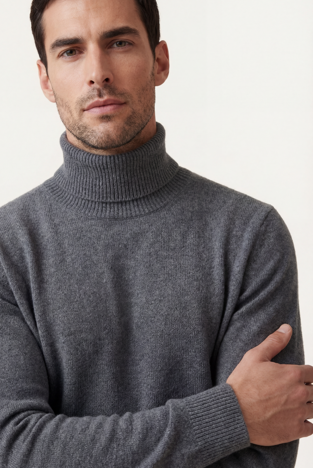Grey Cashmere Turtleneck
