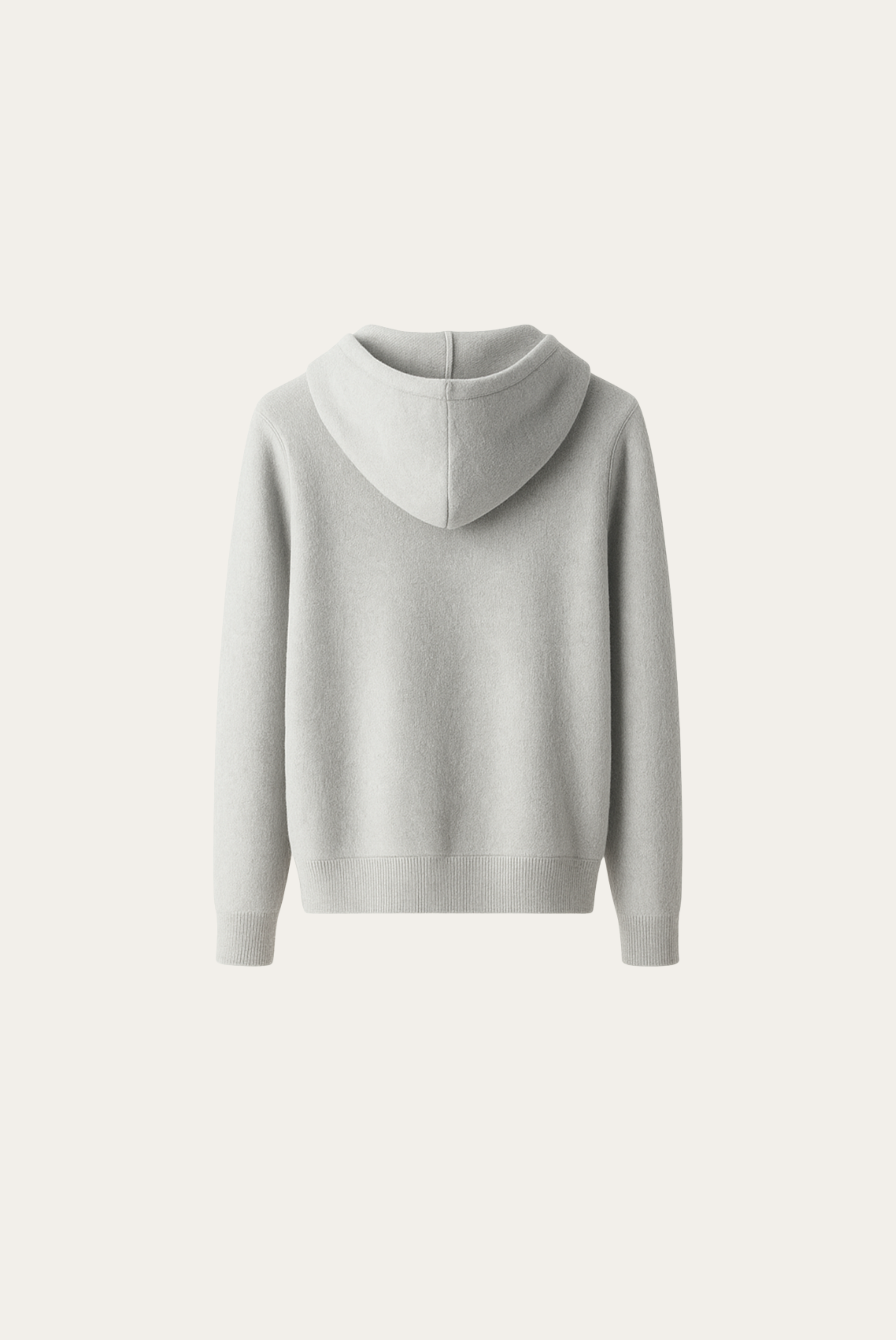 Sudadera de Casimir Premium con Cierre Gris Claro