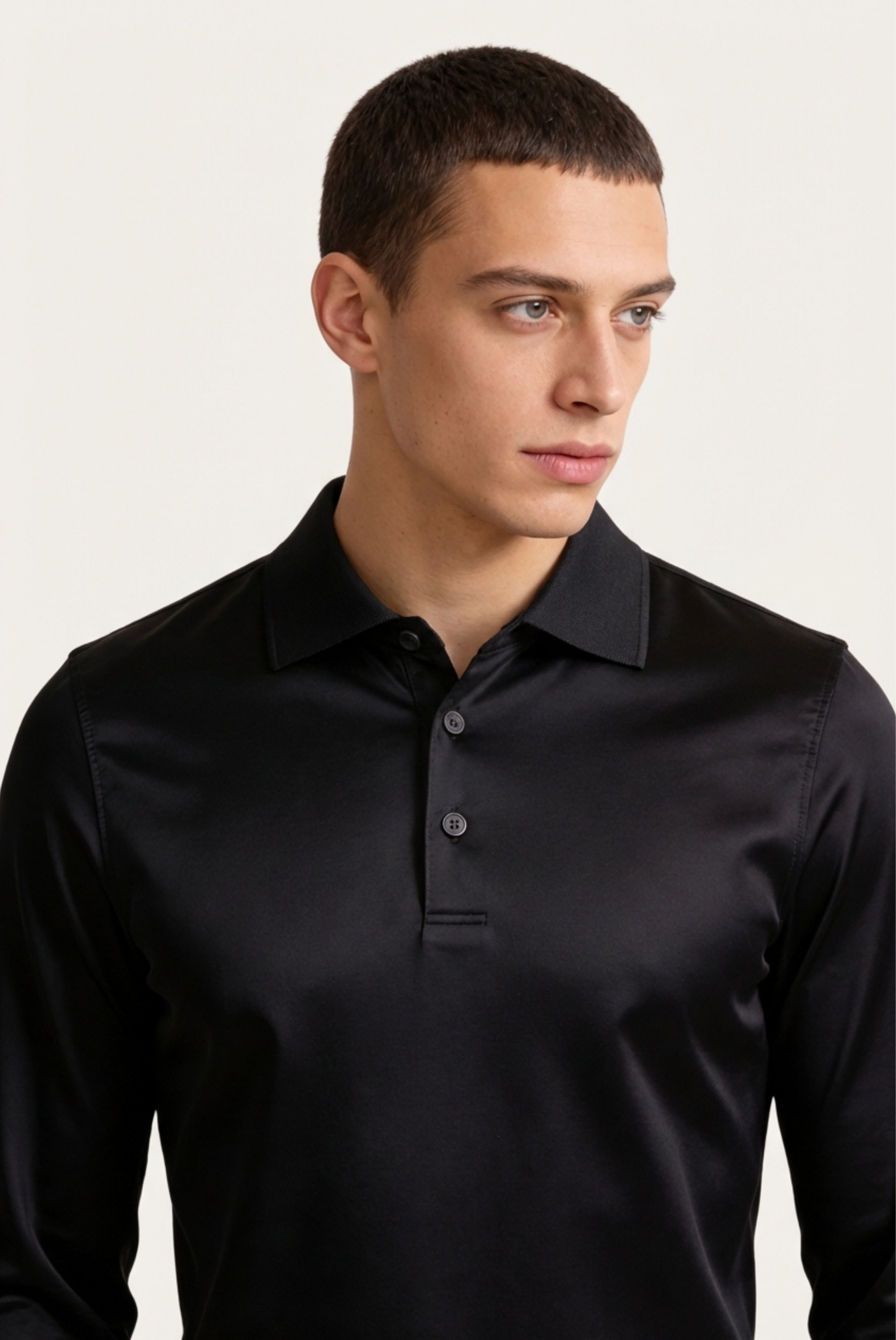 Black Imperial Long Sleeve Polo