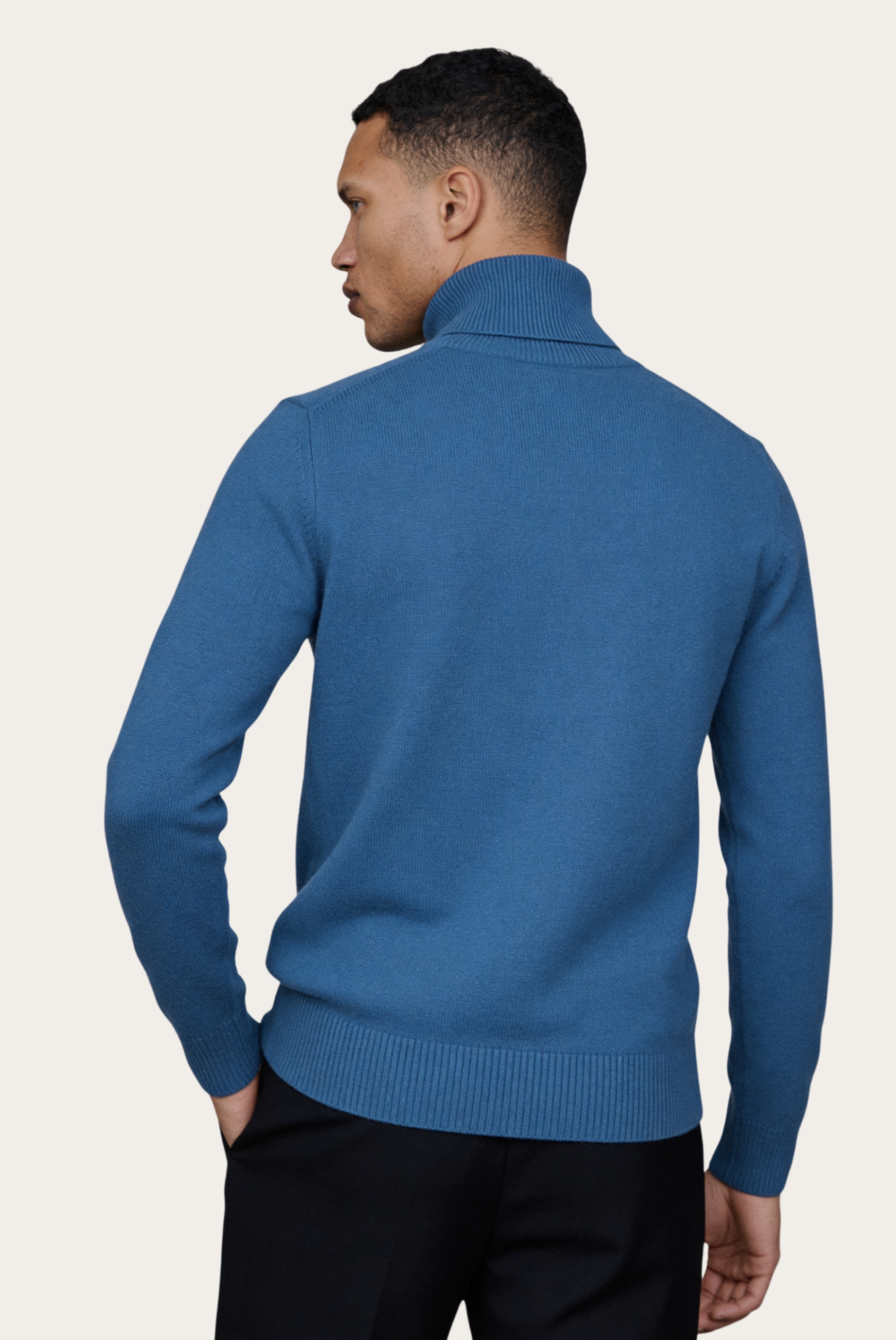 Sky Blue Cashmere Turtleneck
