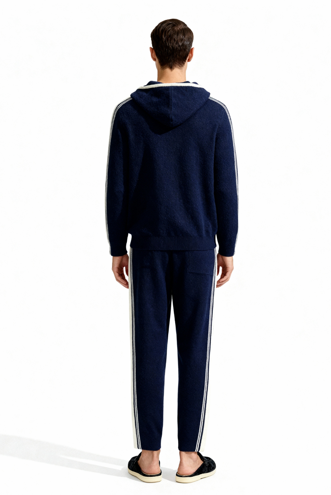 Navy Blue Merino Wool Tracksuit