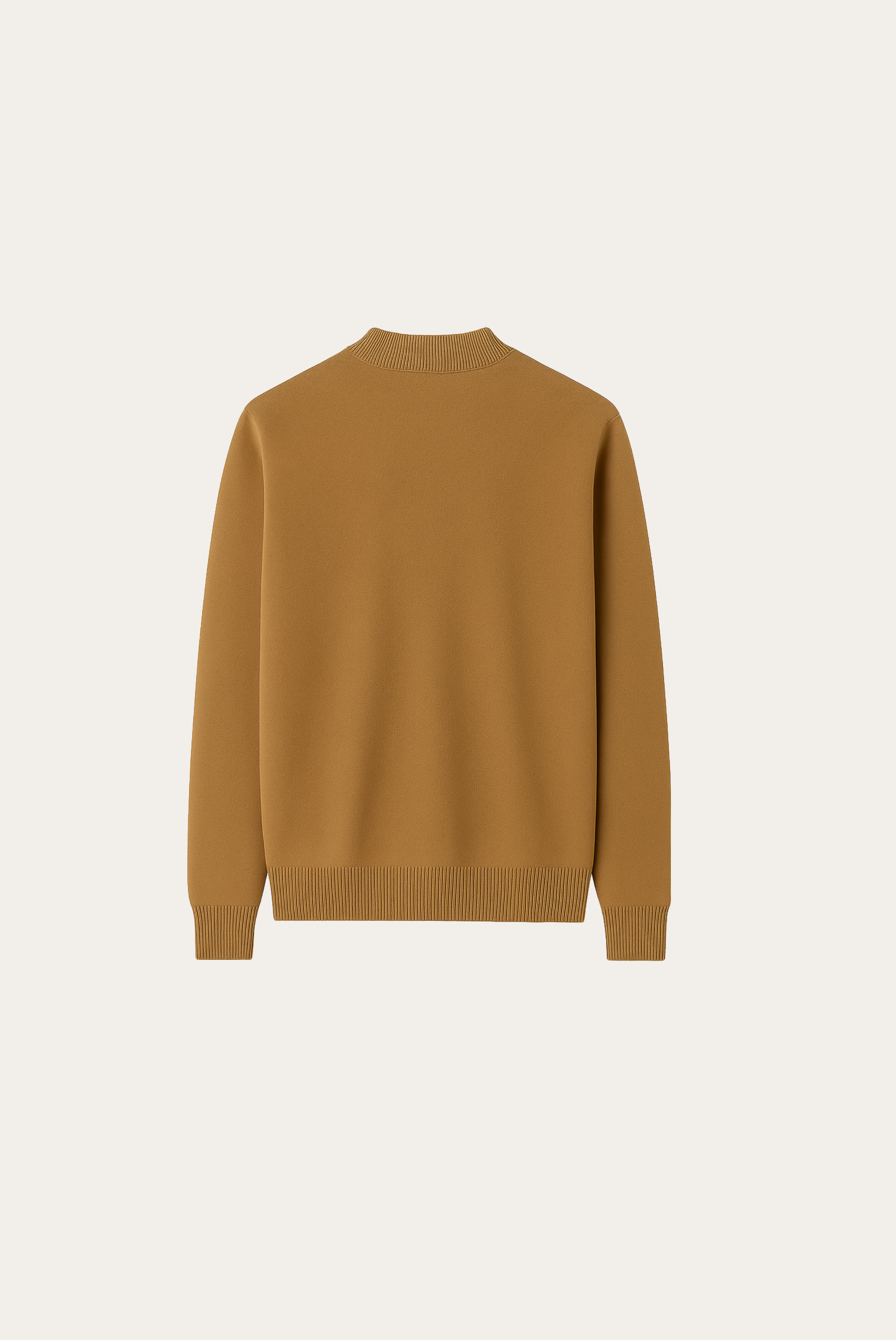 Brauner Wollpullover mit Rundhalsausschnitt