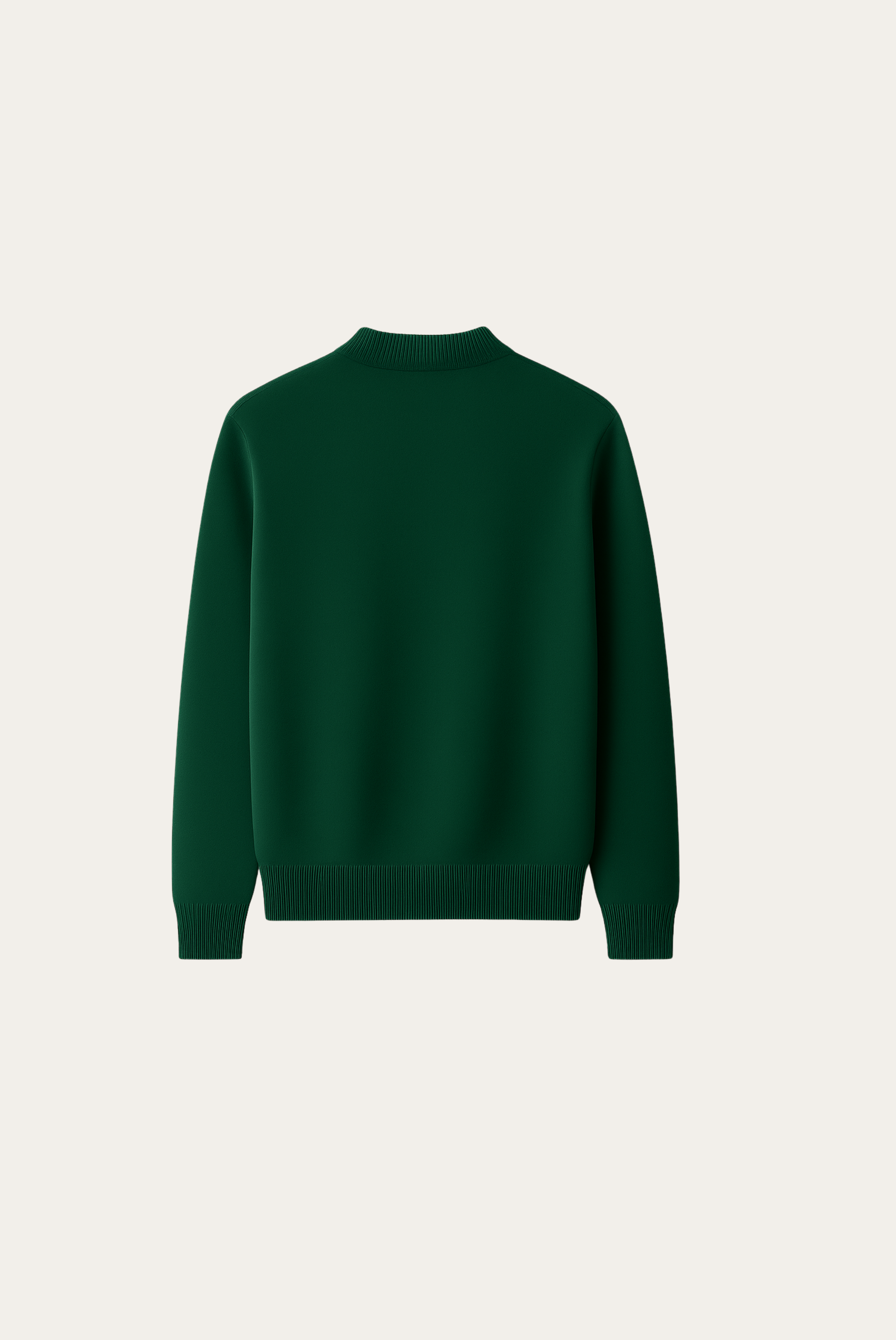 Grüner Wollpullover mit Rundhalsausschnitt