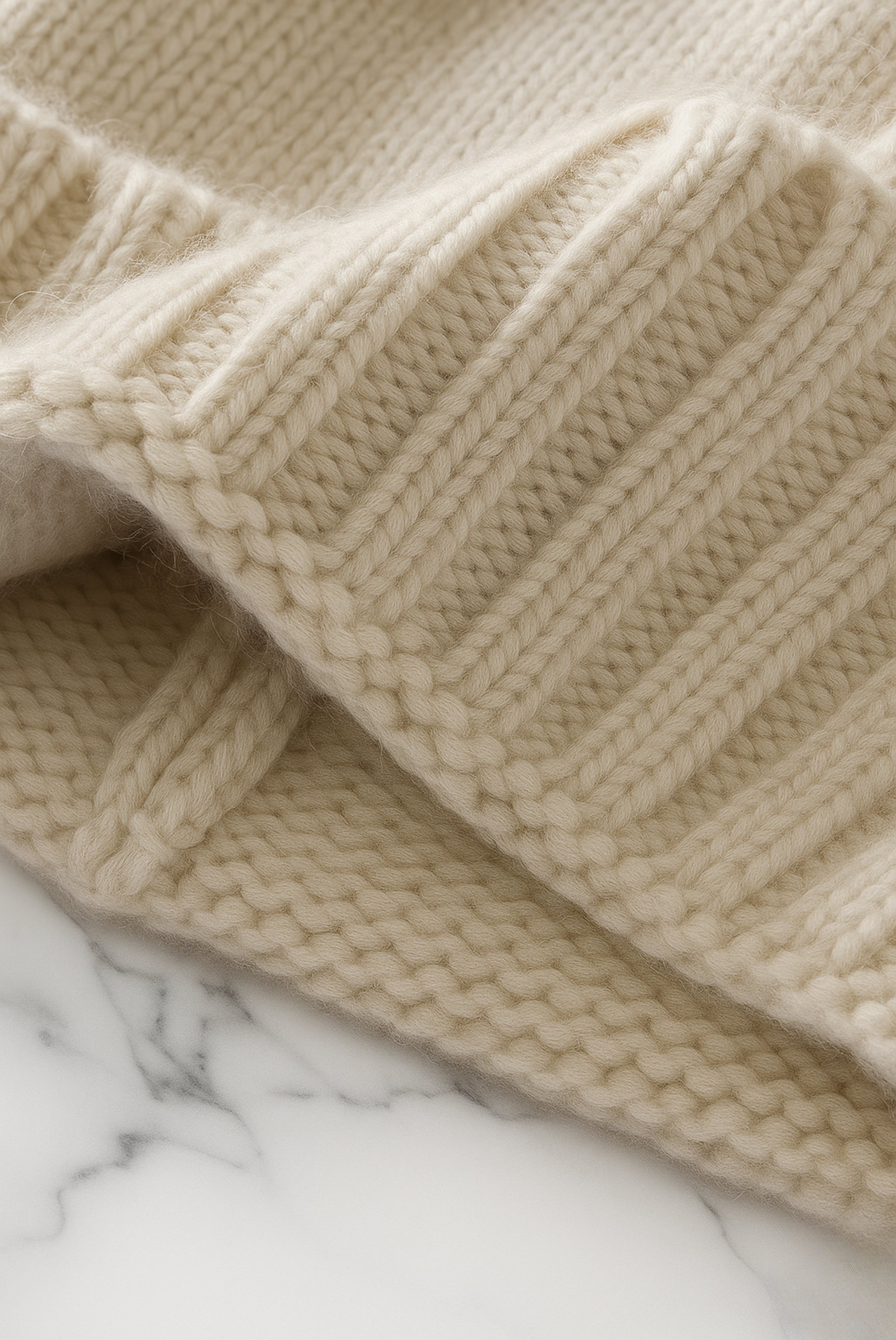 Sand Premium Cashmere Beanie
