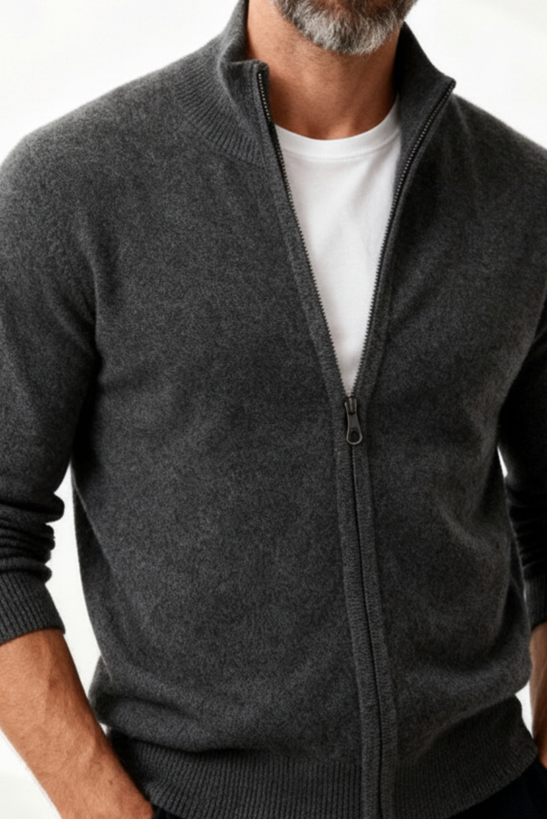 インサイドアウト カシミア カーディガン グレー