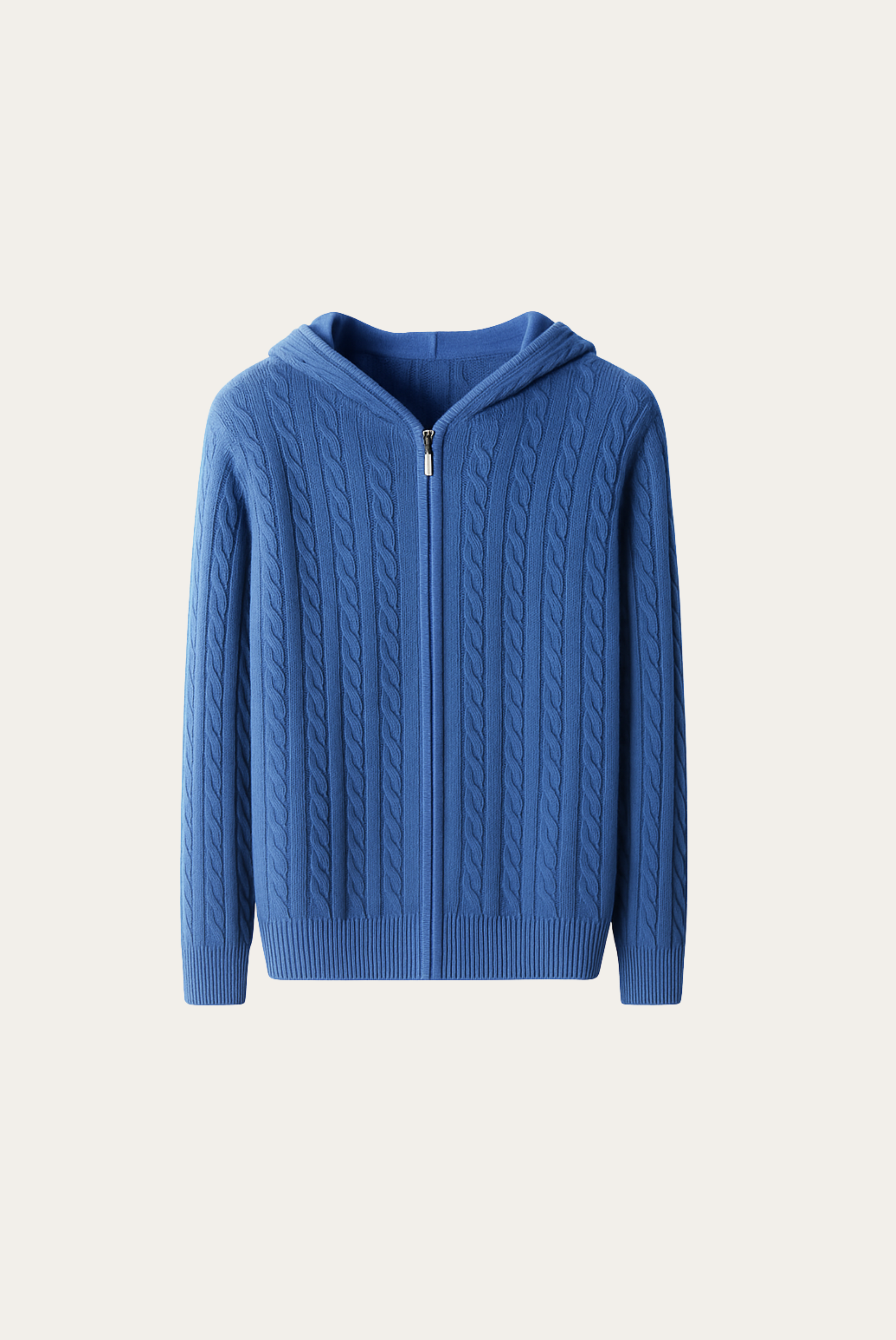 Blue Cashmere Zip-Up Jacket