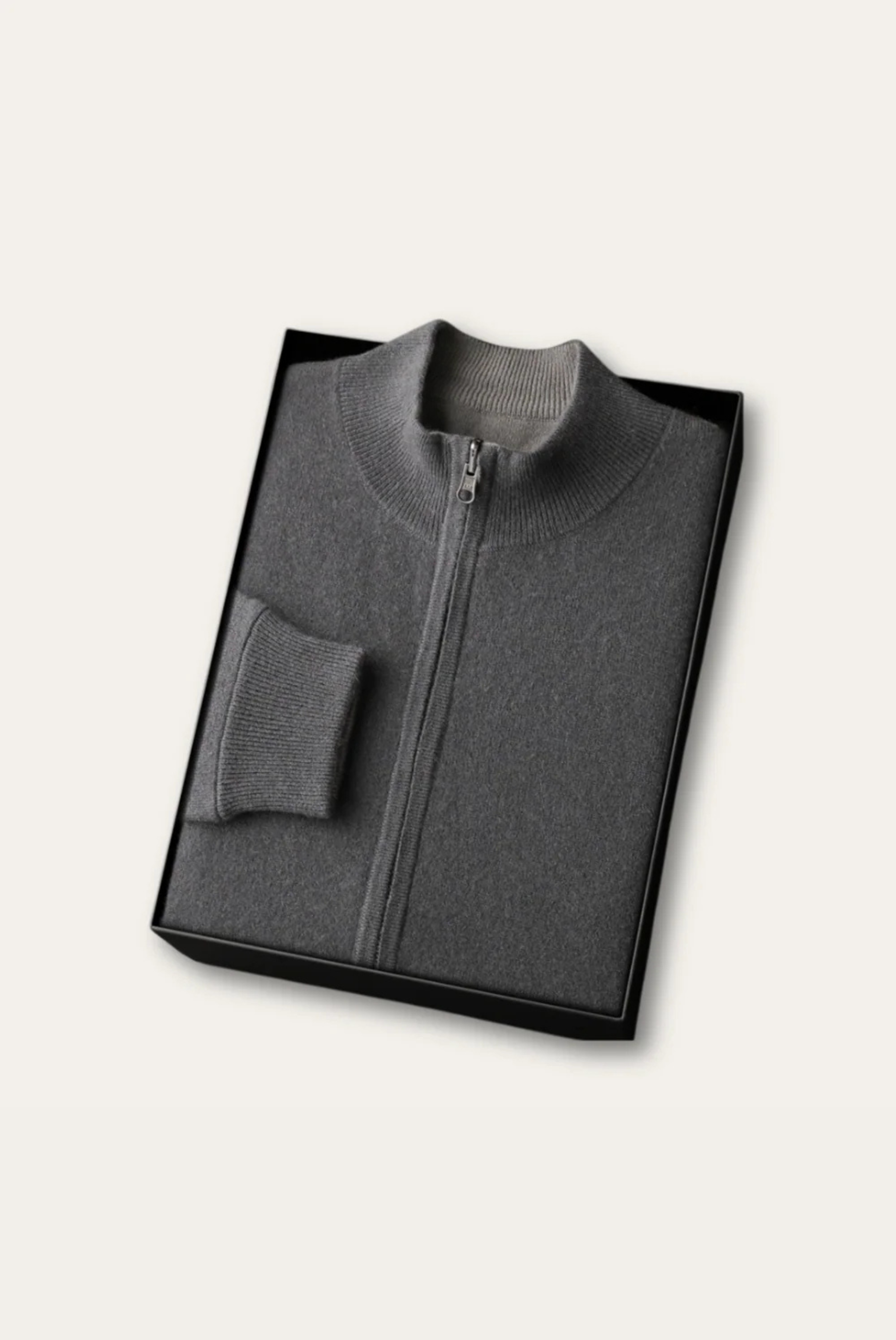 Grey Inside-Out Cashmere Cardigan