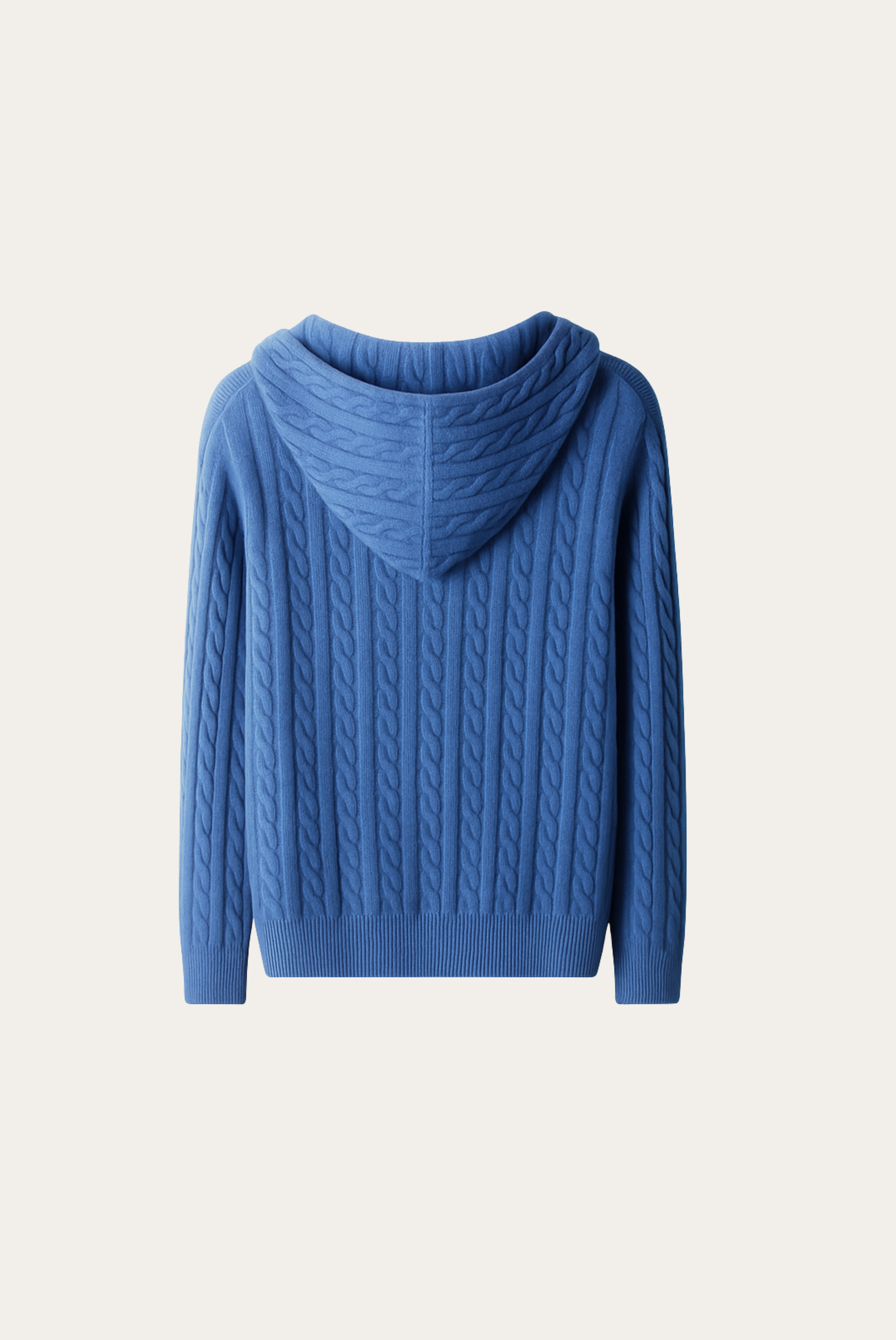 Blaue Kaschmirjacke mit Reißverschluss