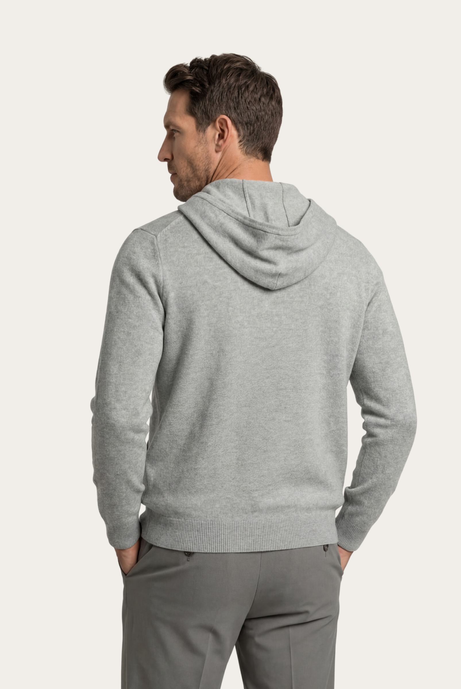 Graue Donati-Wolljacke mit Reißverschluss