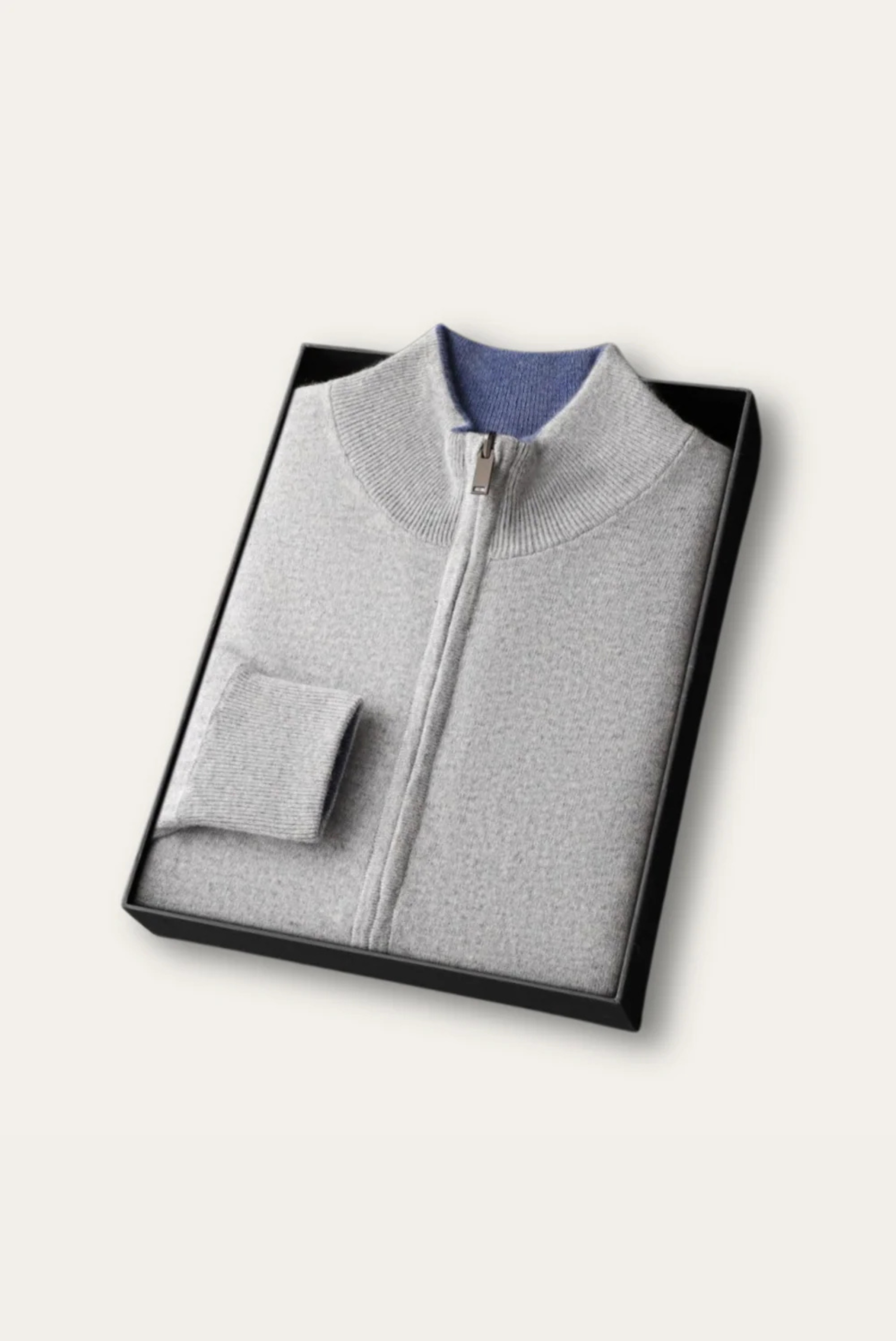 Light Grey Inside-Out Cashmere Cardigan