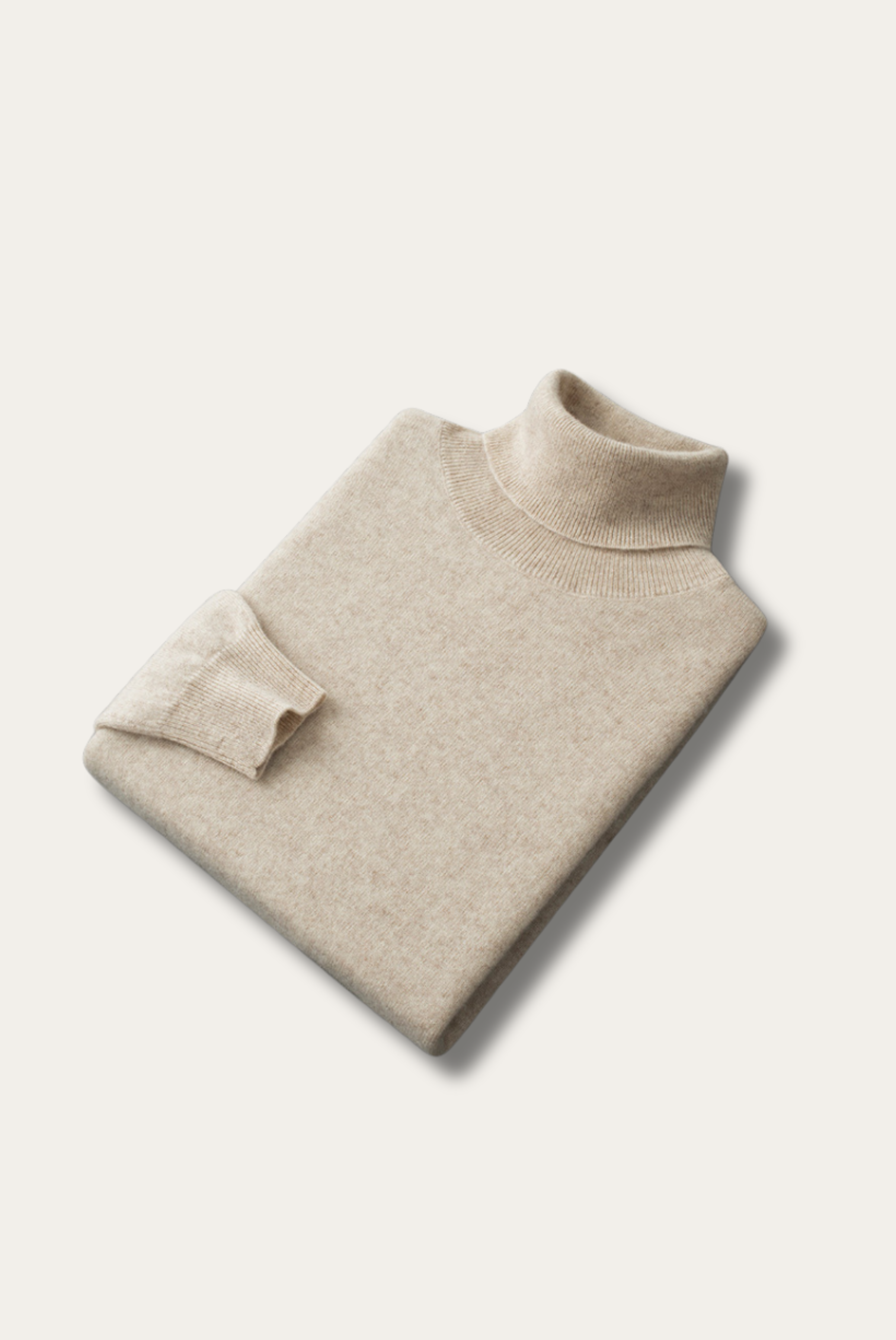 Beige Cashmere Turtleneck