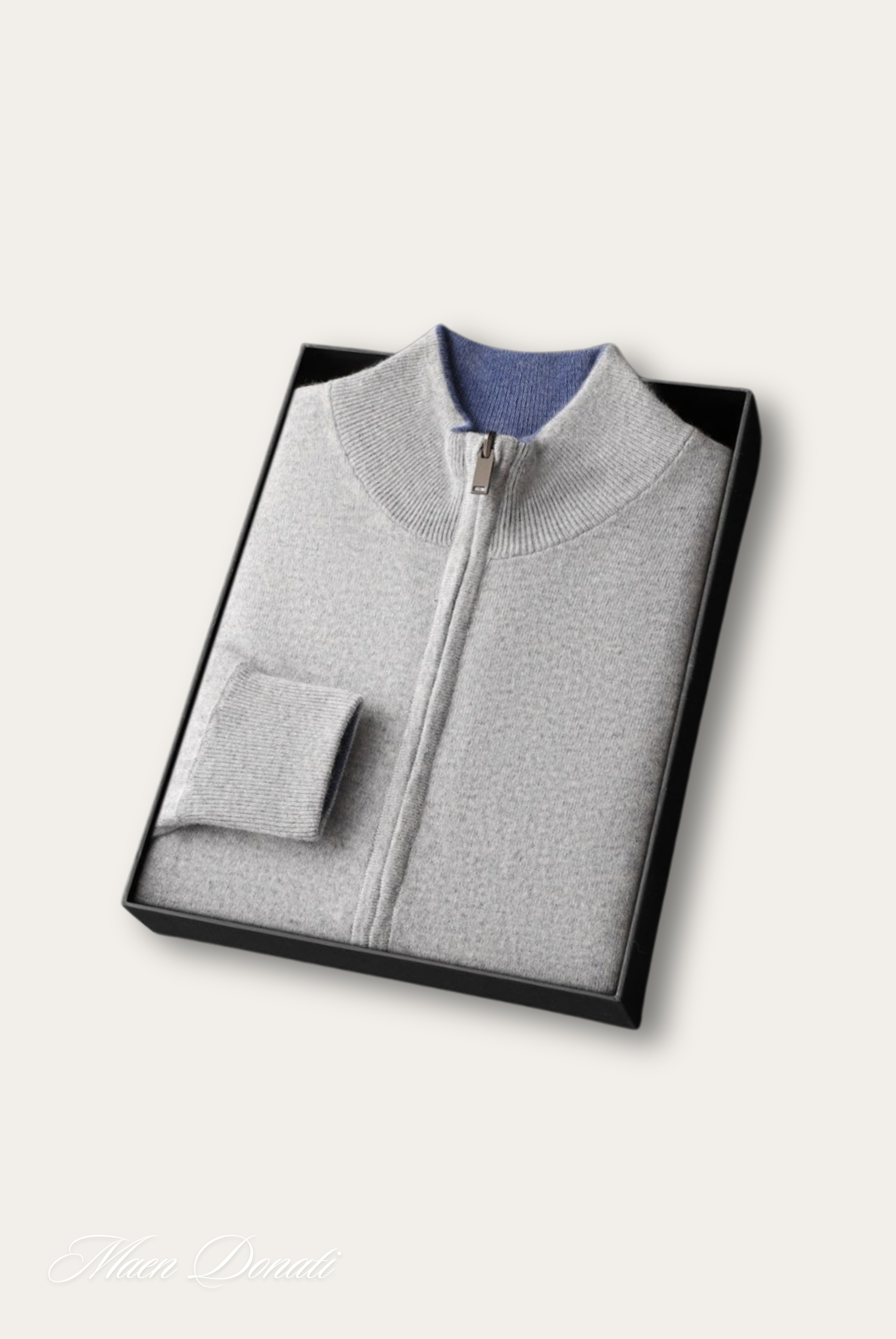 Light Grey Inside-Out Cashmere Cardigan