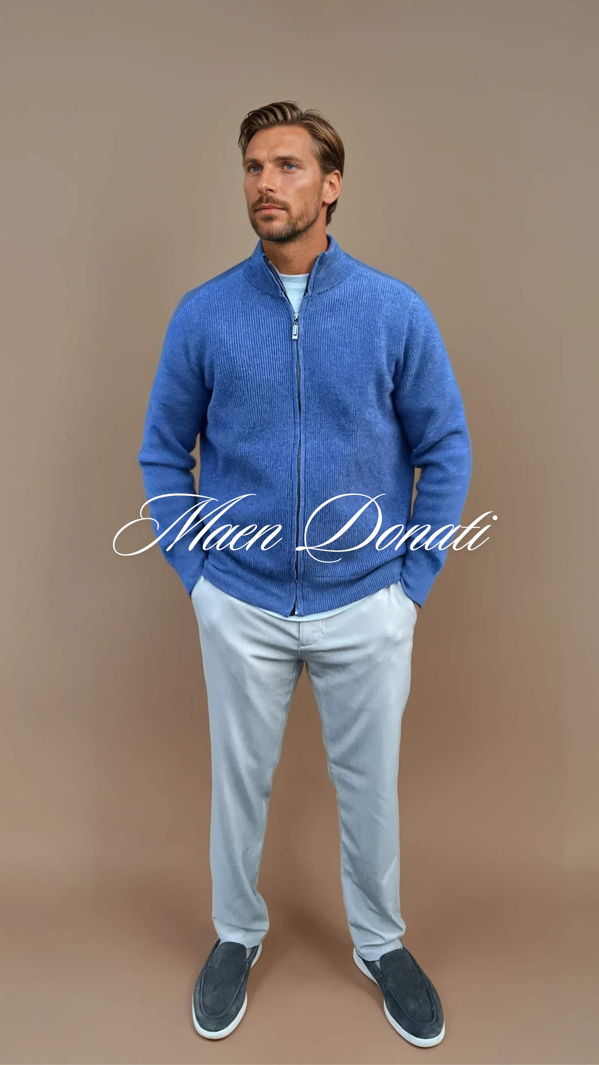 Blue Wool Cardigan