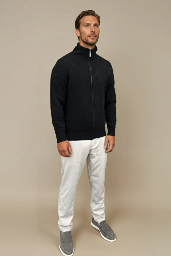Black Wool Cardigan