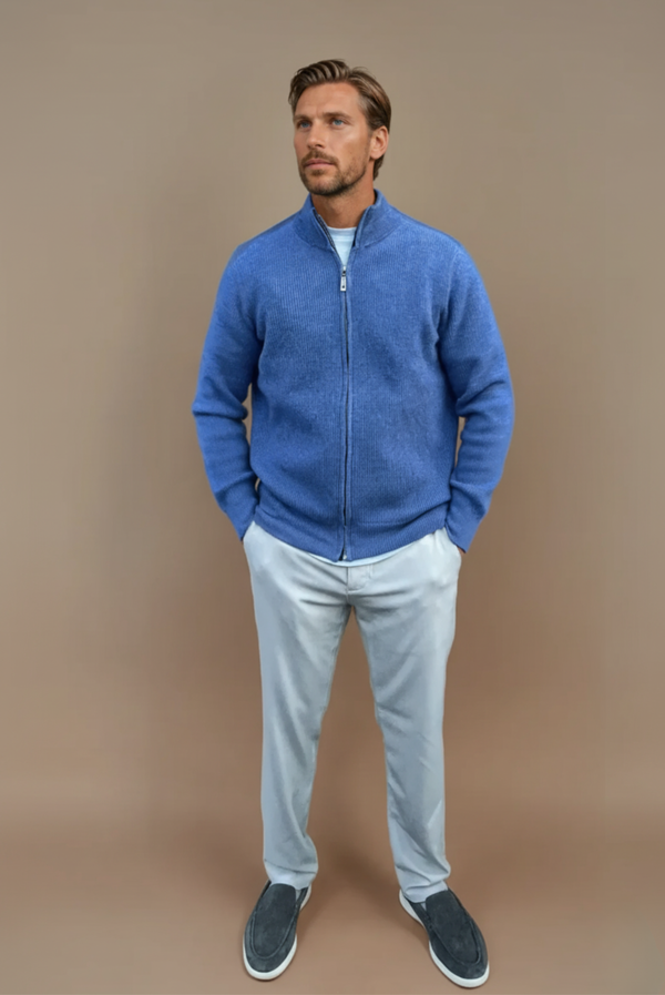Blue Wool Cardigan