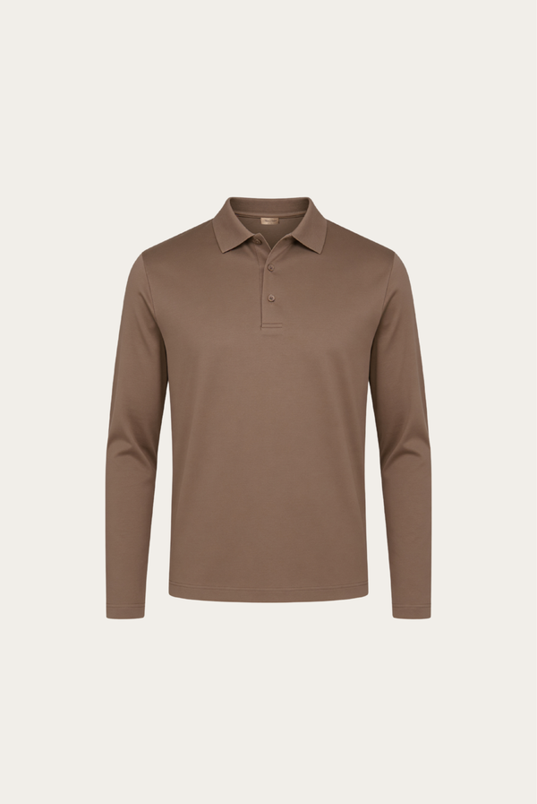 Taupe Imperial Long Sleeve Polo