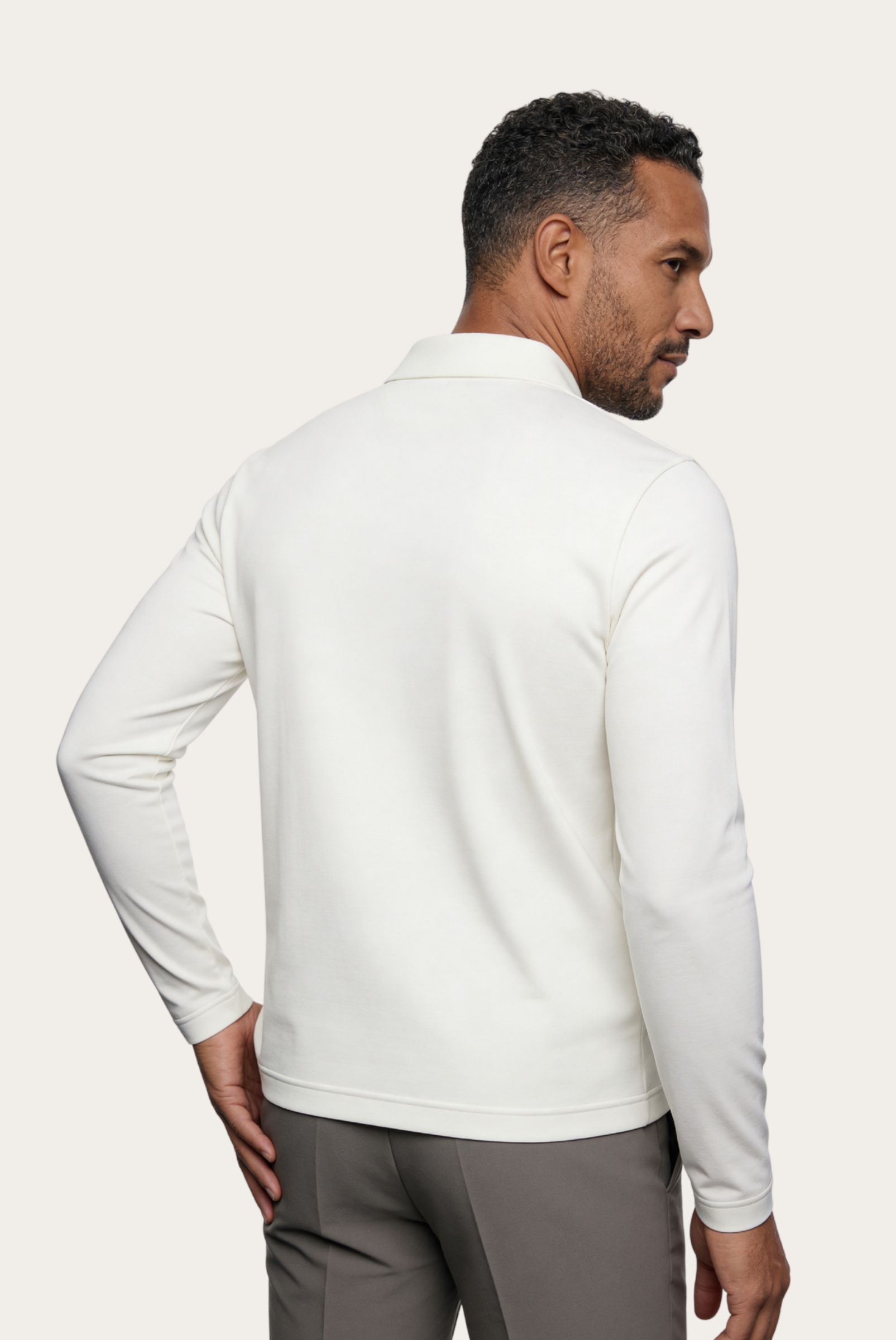 Polo Imperial de Manga Larga Blanca
