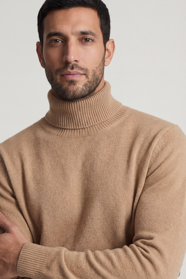 Camel Cashmere Turtleneck