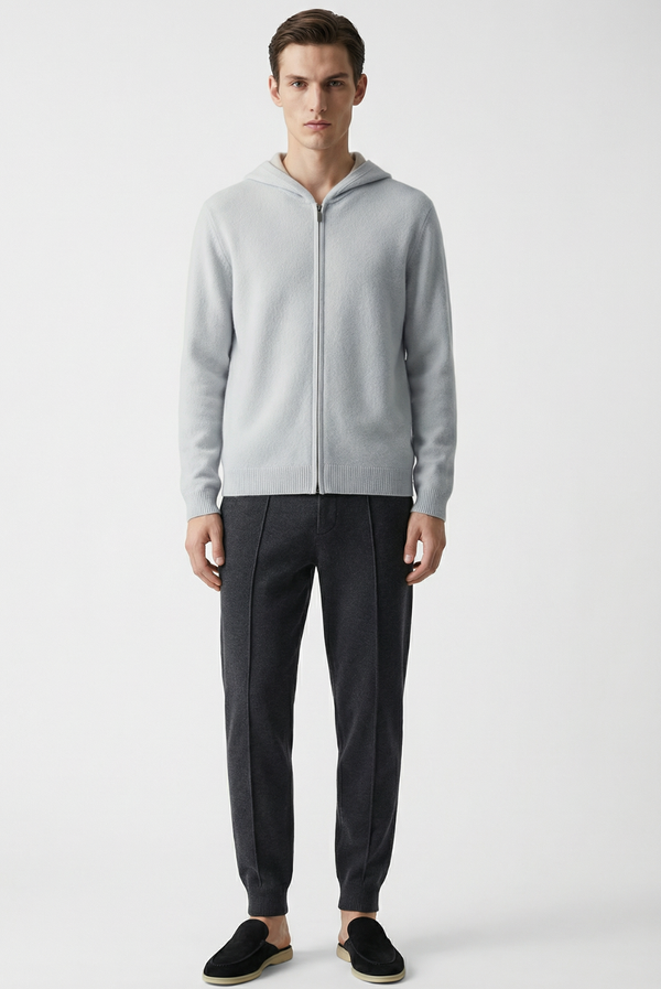 Silver Grey Cashmere Drape Cardigan