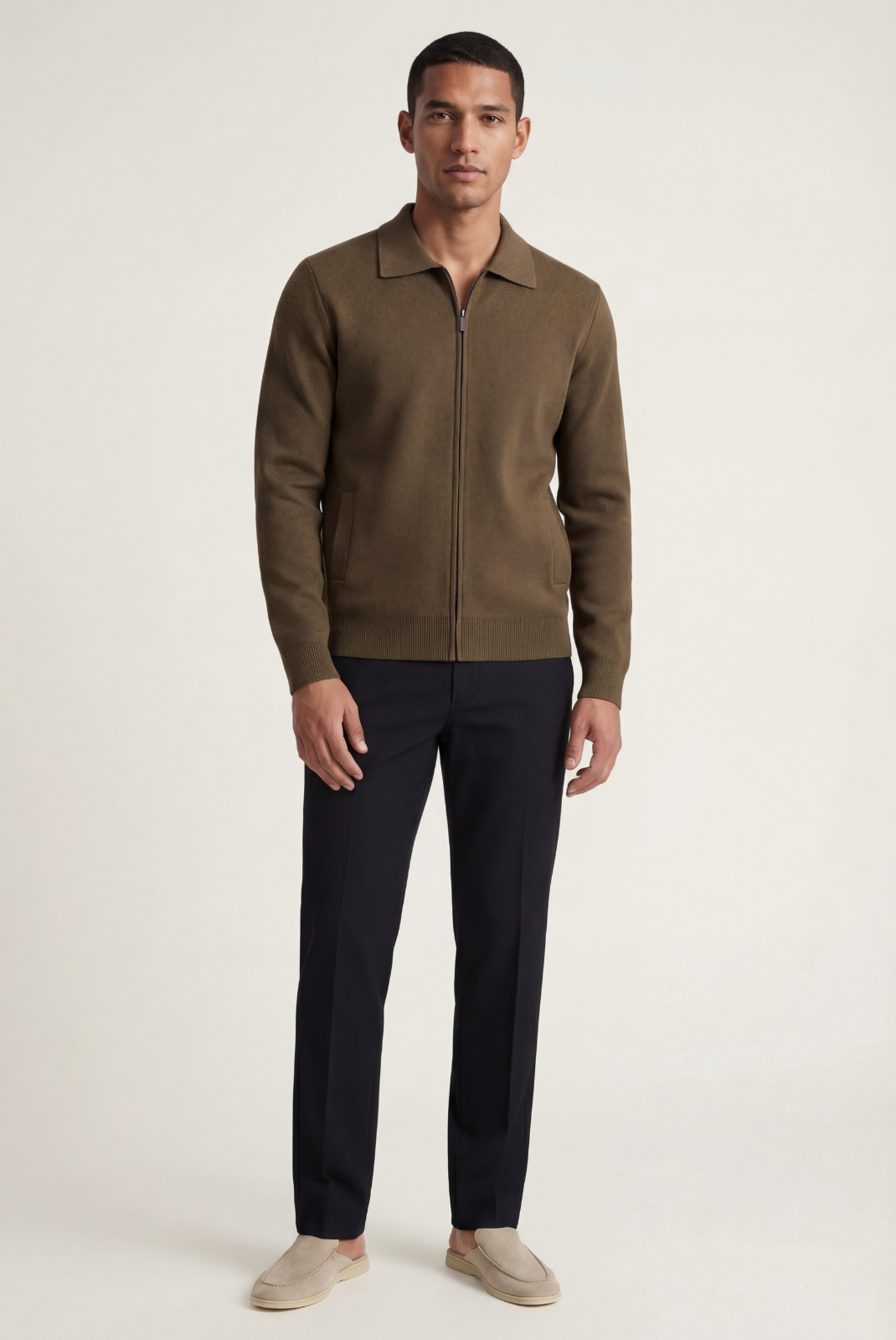 Cárdigan Polo Café