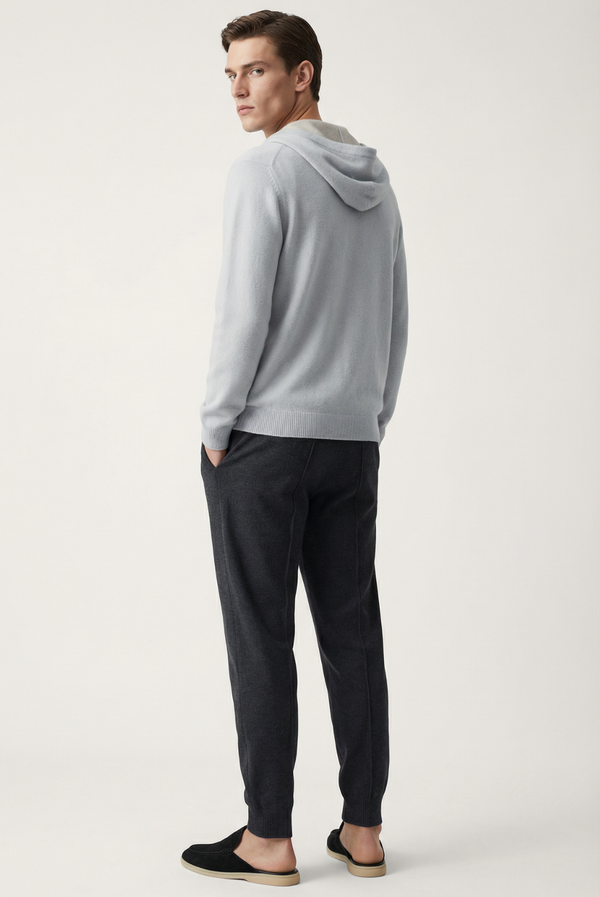 Silver Grey Cashmere Drape Cardigan