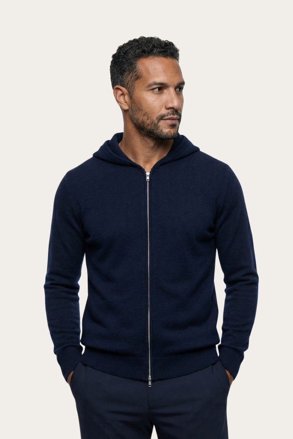 Sudadera con Cierre de Casimir Premium Azul Marino