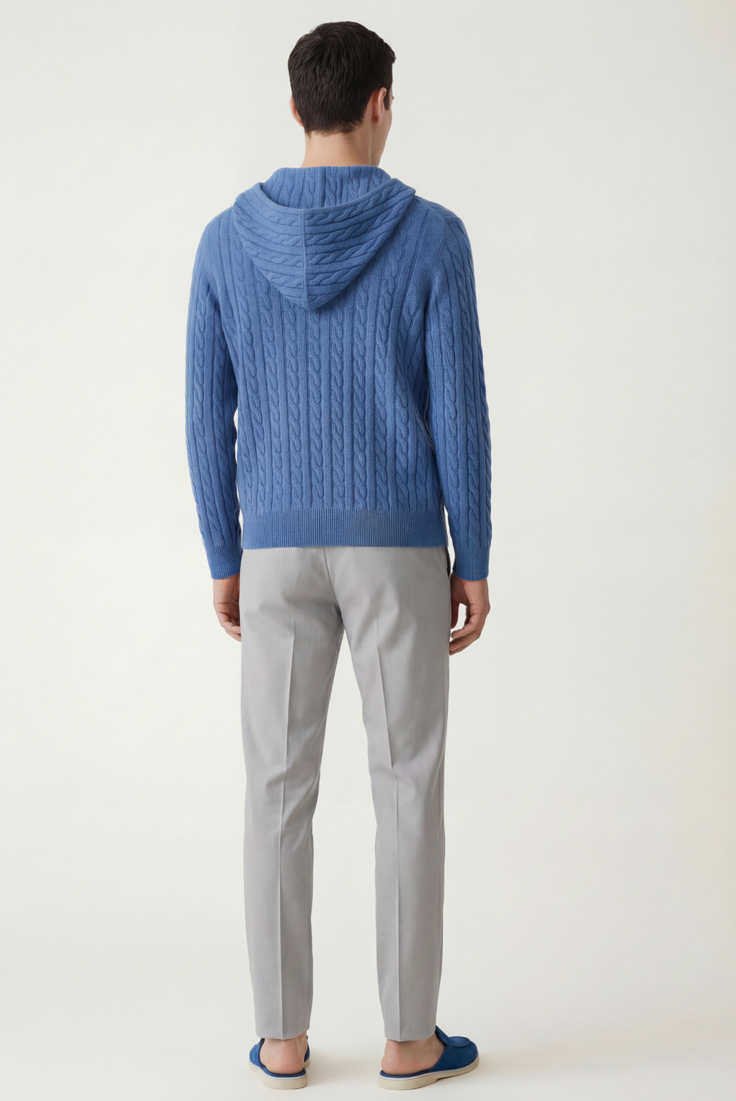 Blue Cashmere Zip Jacket