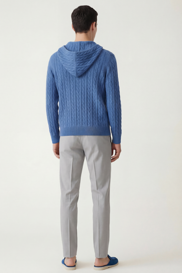 Blue Cashmere Zip Jacket