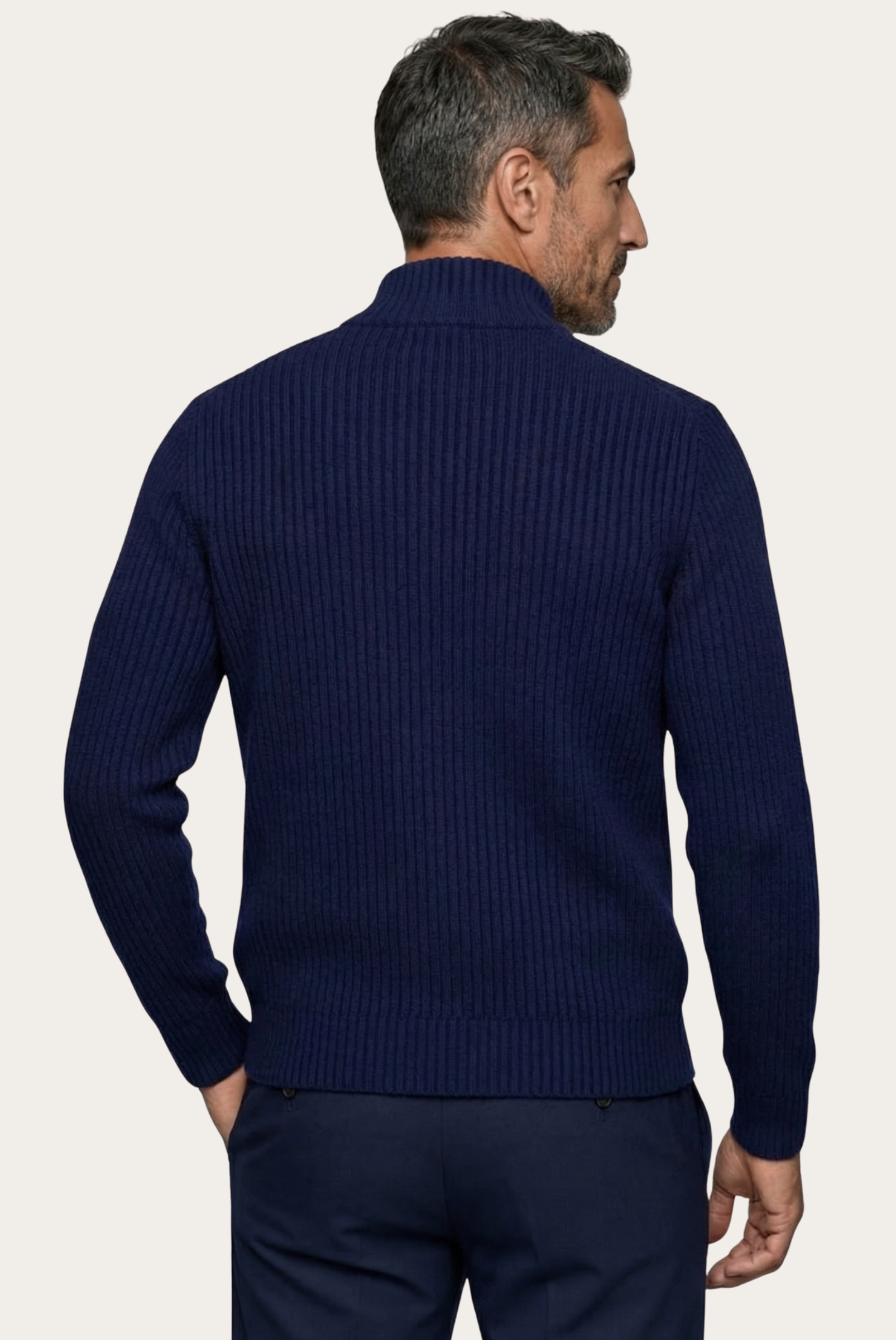Marineblaue Donati-Strickjacke