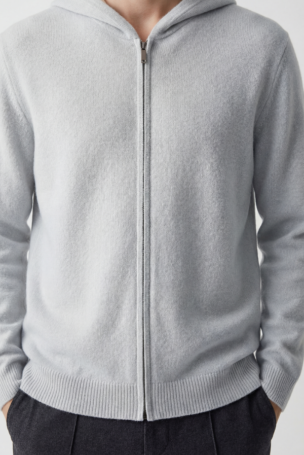 Silver Grey Cashmere Drape Cardigan