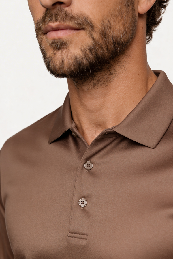 Taupe Imperial Long Sleeve Polo