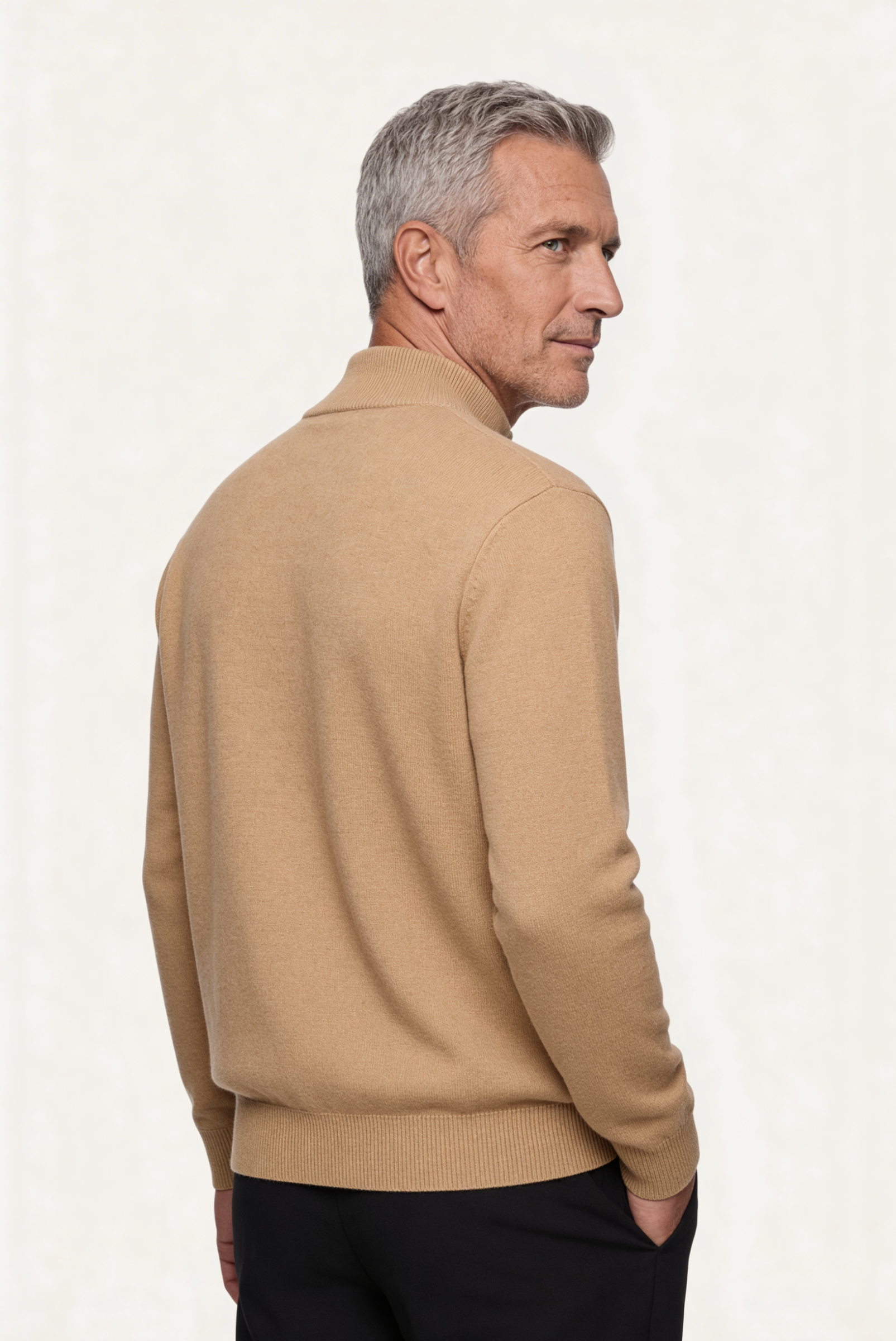 Camel Inside-Out Cashmere Cardigan