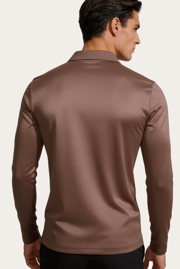 Taupe Imperial Long Sleeve Polo