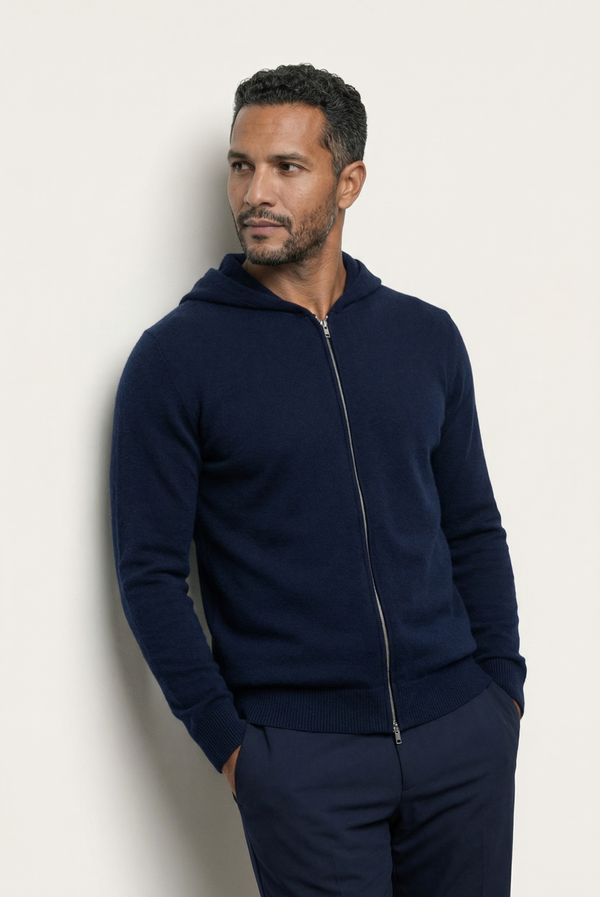 Sudadera con Cierre de Casimir Premium Azul Marino