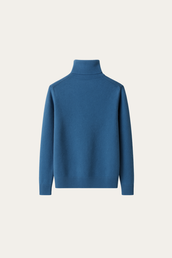Sky Blue Cashmere Turtleneck