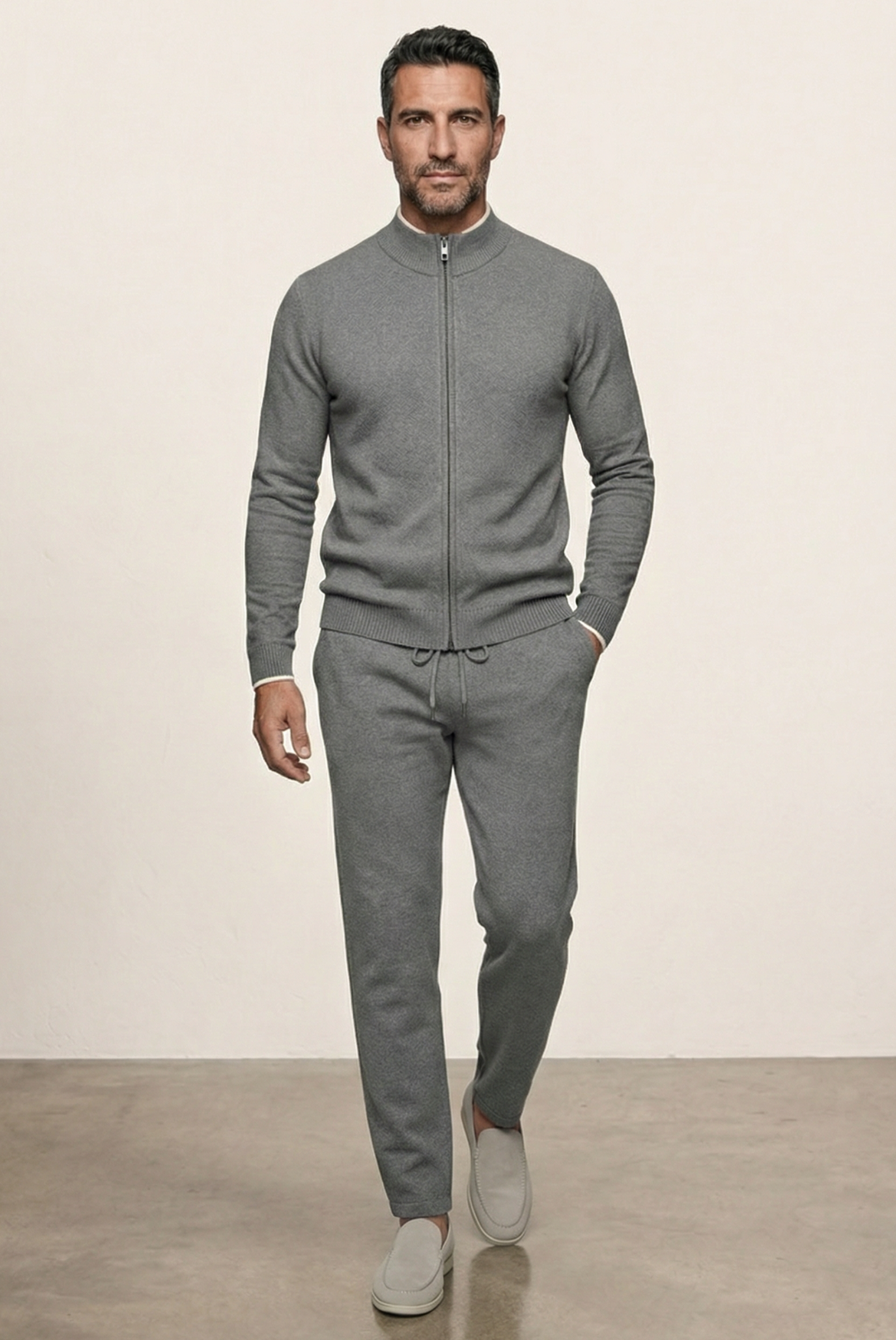 Graues Merino-Nocturne-Set