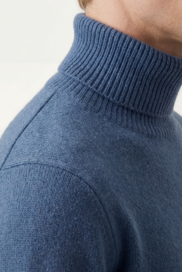 Blue Cashmere Turtleneck