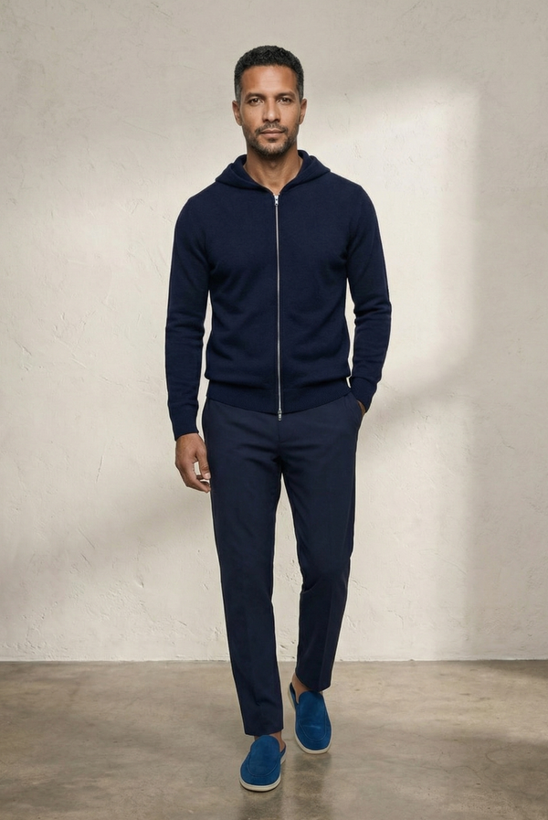 Sudadera con Cierre de Casimir Premium Azul Marino