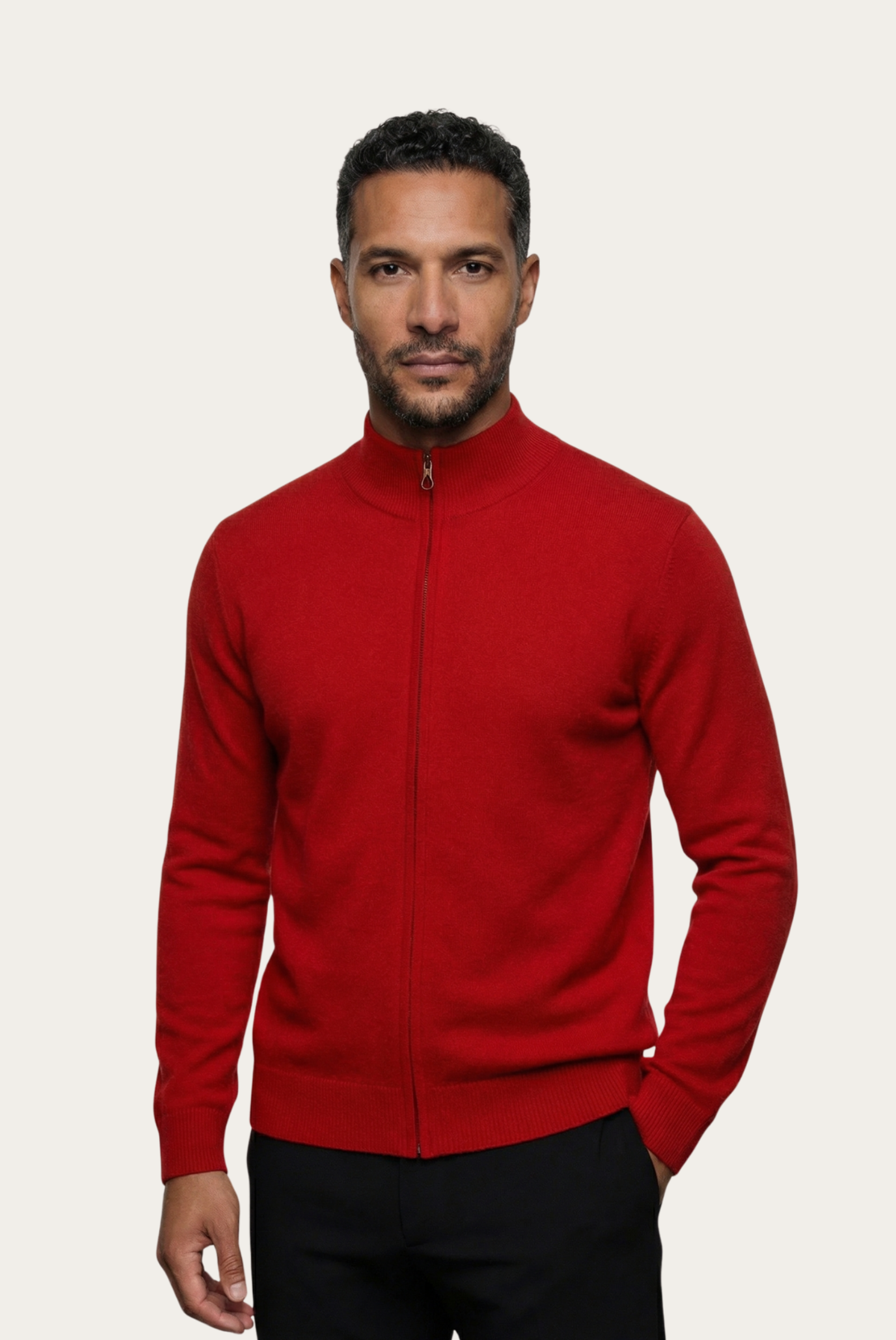 Red Inside-Out Cashmere Cardigan
