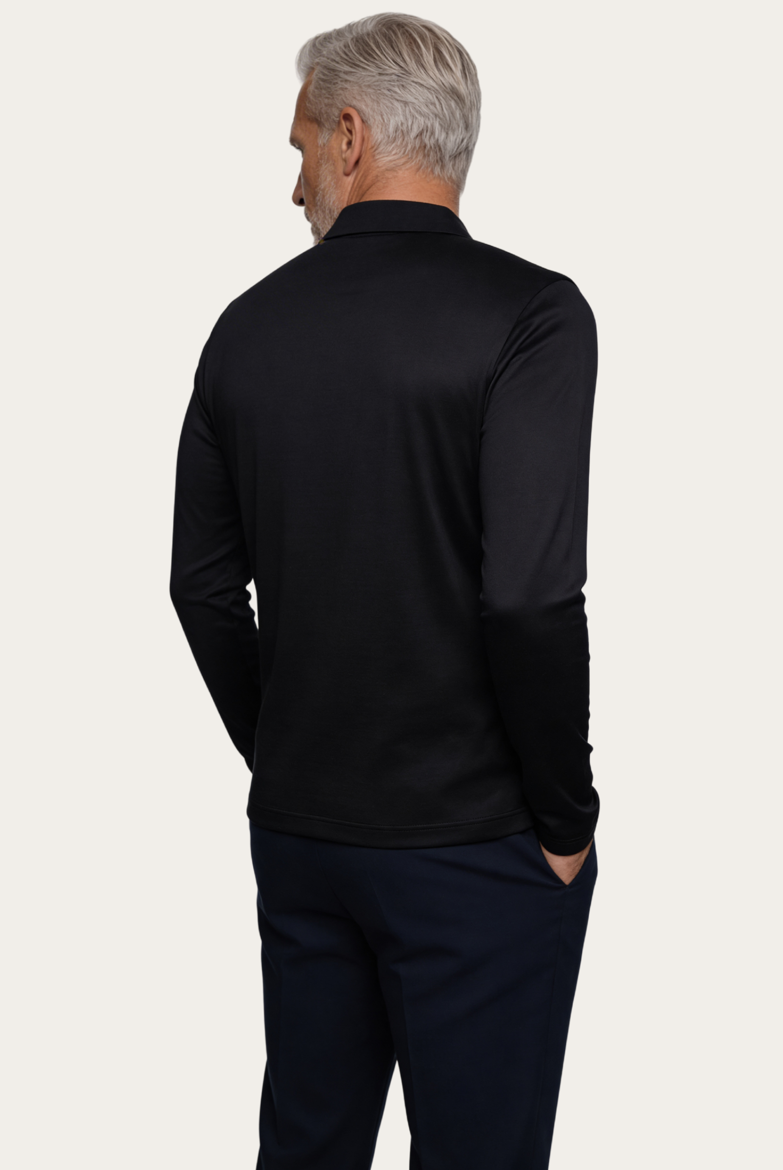 Polo Imperial de Manga Longa Preto