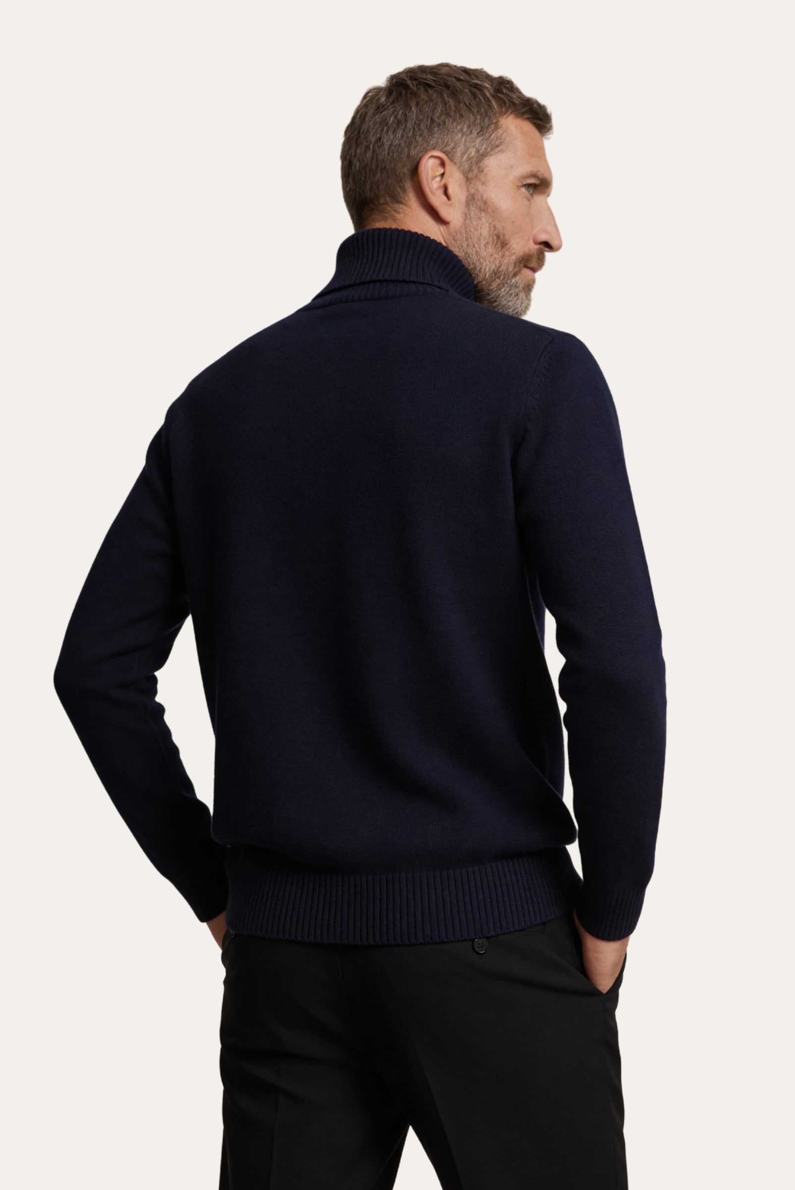 Col roulé en cachemire Bleu Marine