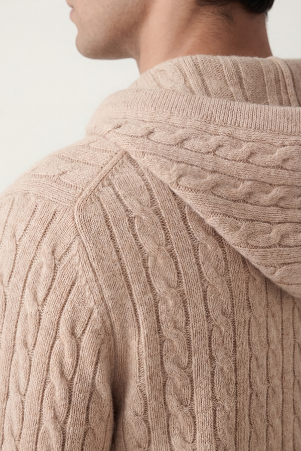 Beige Cashmere Zip Jacket